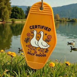 Handmade “Certified Silly Goose” Keychain – Cute Goose Quote Charm